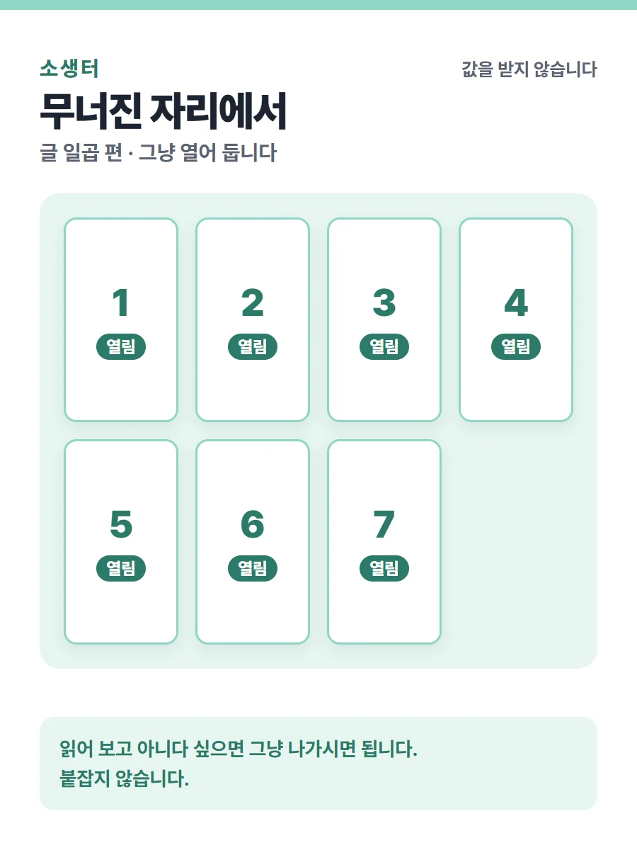 글 일곱 편 — 모두 열려 있음