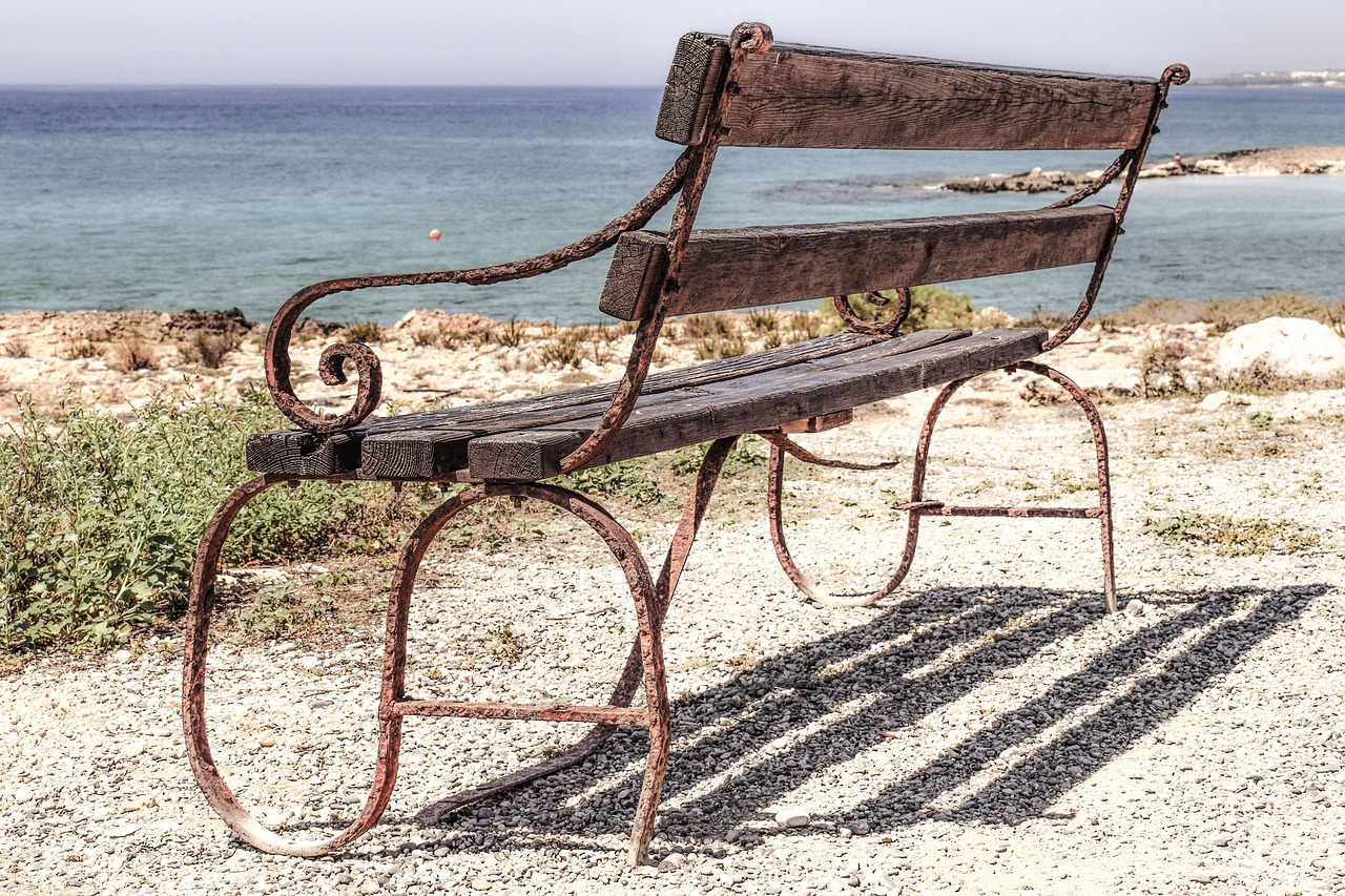 bench, rusty, old